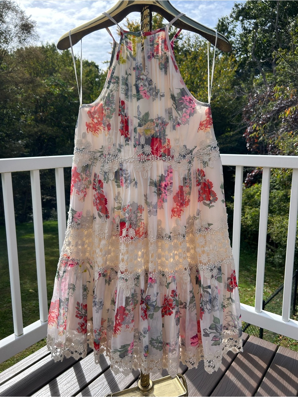 Cream halter dress by Ranna Gill for Anthropology